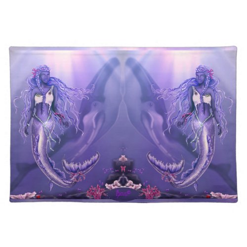 Purple Ocean Mermaid Cloth Placemat