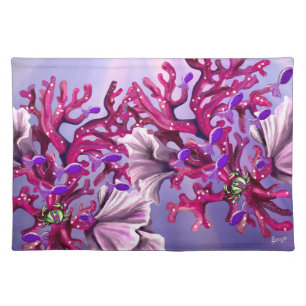 Purple Ocean Mermaid Cloth Placemat
