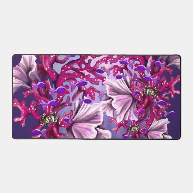 Purple Ocean Mermaid Desk Mat (Front)