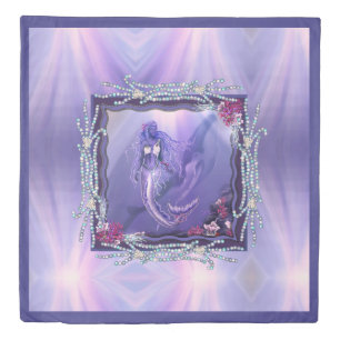 Purple ocean mermaid duvet cover