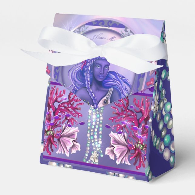 Purple Ocean Mermaid Favor Box (Front Side)