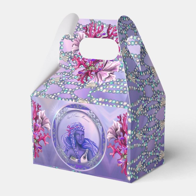 Purple Ocean Mermaid Favor Box (Front Side)