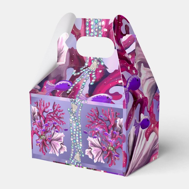 Purple Ocean Mermaid Favor Boxes (Back Side)