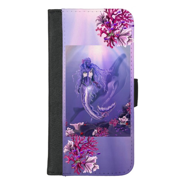 Purple Ocean Mermaid iPhone Wallet Case (Front)