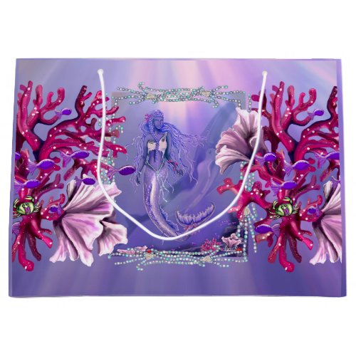 Purple Ocean Mermaid Large Gift Bag