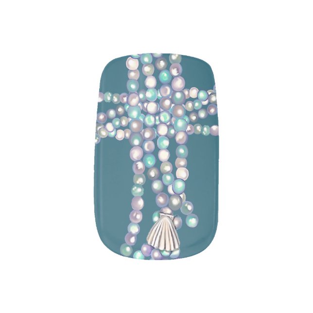 Purple Ocean Mermaid Minx Nail Art (Left Thumb)
