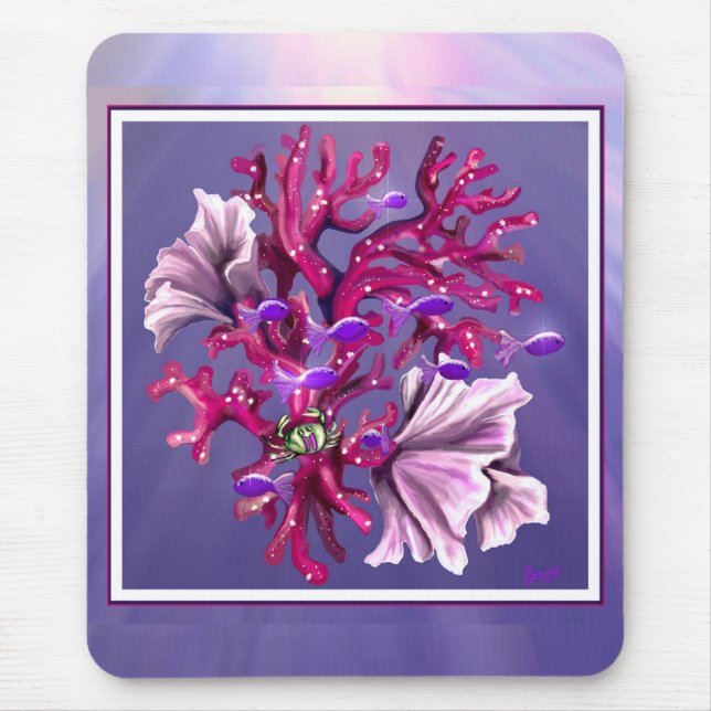 Purple Ocean Mermaid Mouse Pad (Front)