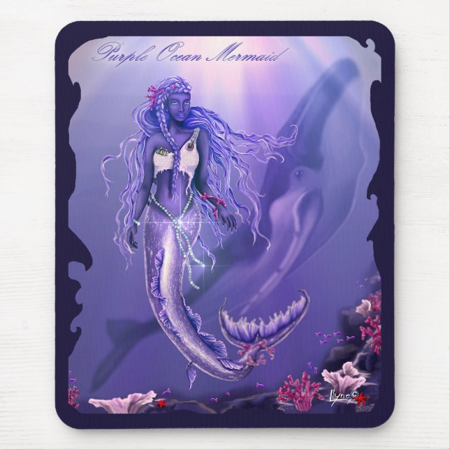 Purple Ocean Mermaid Mouse Pad (Front)