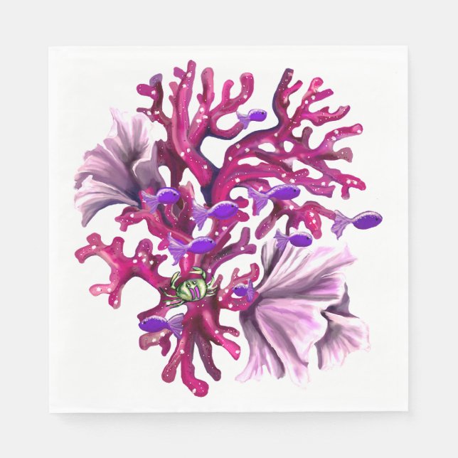 Purple Ocean Mermaid Napkins (Front)