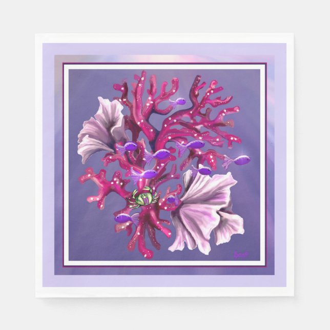 Purple Ocean Mermaid Napkins (Front)