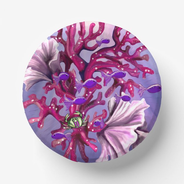 Purple Ocean Mermaid Paper Bowls (Front)