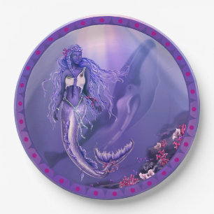 Purple Ocean Mermaid Paper Plates