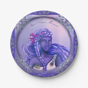 Purple Ocean Mermaid  Paper Plates