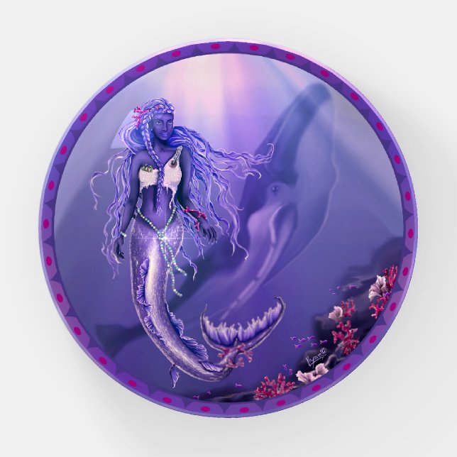 Purple Ocean Mermaid Paperweight (Front)