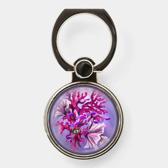 Purple Ocean Mermaid Phone Ring Stand (Front)