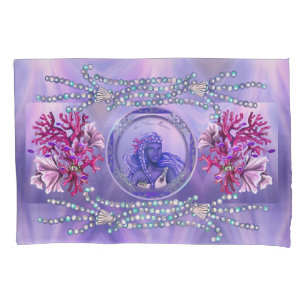 Purple ocean mermaid pillow case