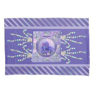 Purple ocean mermaid pillow case