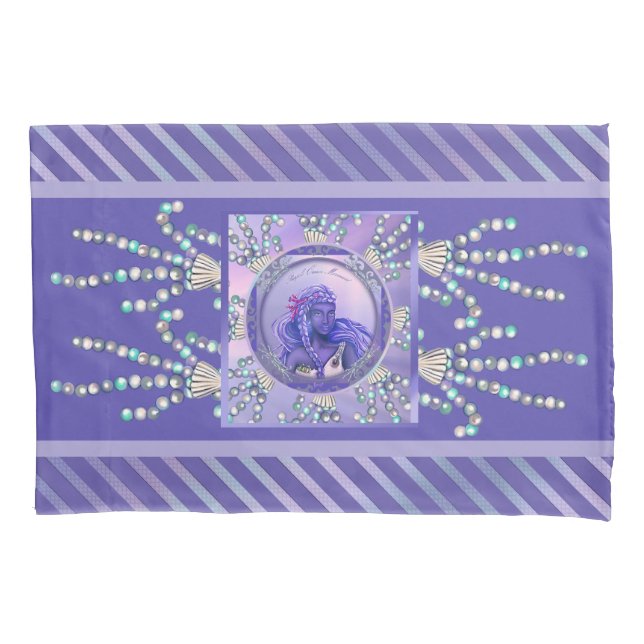 Purple ocean mermaid pillow case (Front)