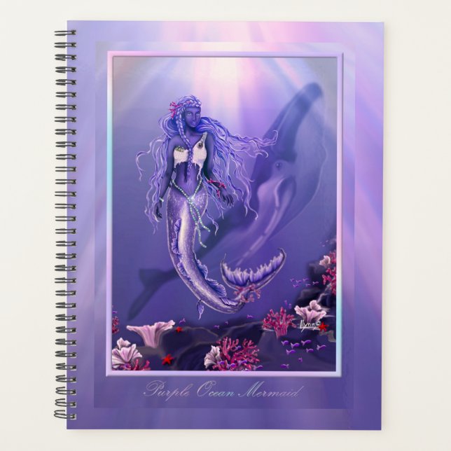 Purple Ocean Mermaid Planner (Front)
