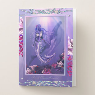 Purple Ocean Mermaid Pocket Folder