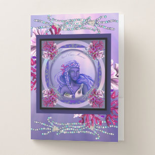 Purple Ocean Mermaid Pocket Folder