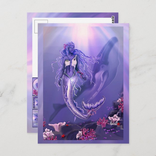 Purple Ocean Mermaid Postcard (Front/Back)