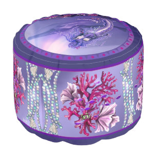 Purple ocean mermaid pouf