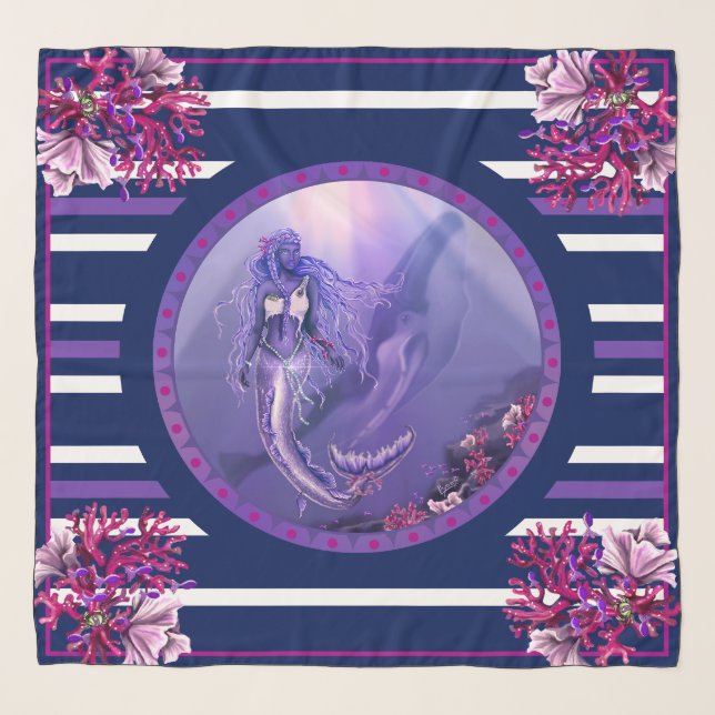 Purple Ocean Mermaid Scarf (Front)