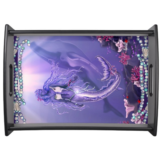 Purple Ocean Mermaid Serving Tray (Front)