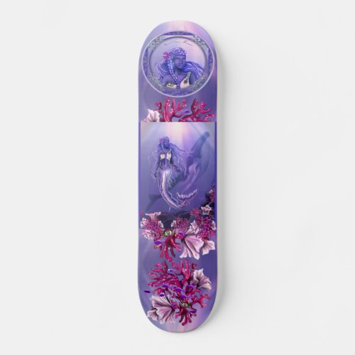 Purple Ocean Mermaid Skateboard