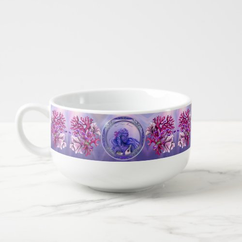 Purple ocean mermaid soup mug