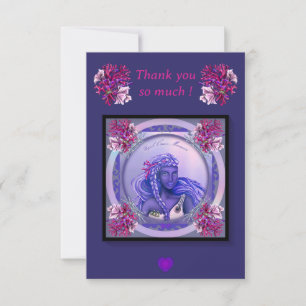 Purple Ocean Mermaid Thank You Card
