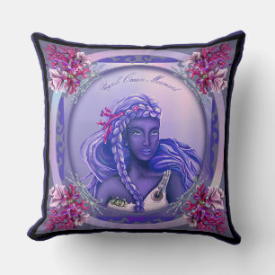 Purple ocean mermaid throw pillow