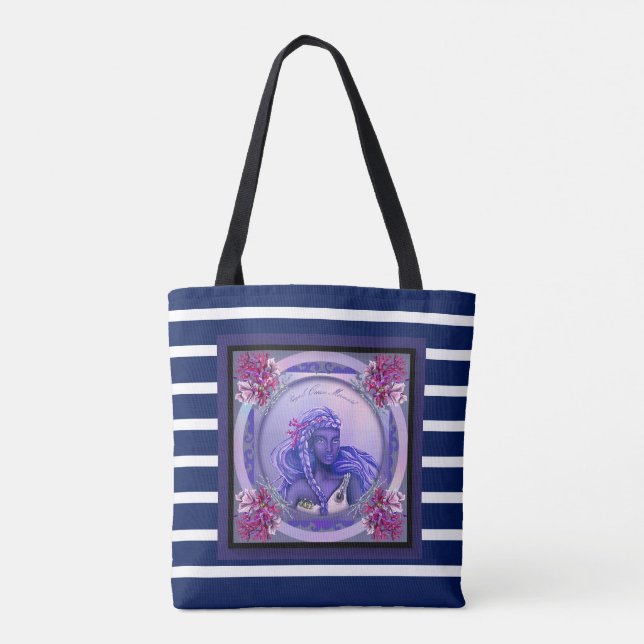Purple Ocean Mermaid Tote Bag (Back)