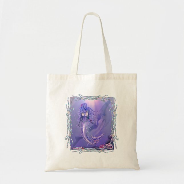 Purple Ocean Mermaid Tote Bag (Front)