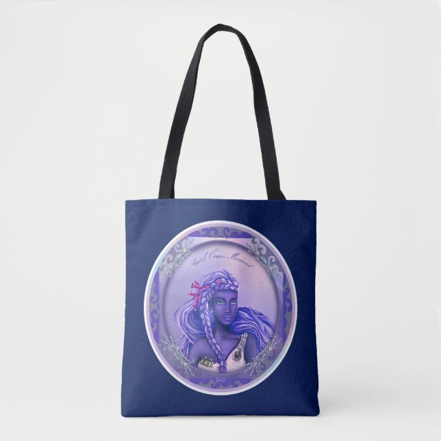 Purple Ocean Mermaid Tote Bag (Front)