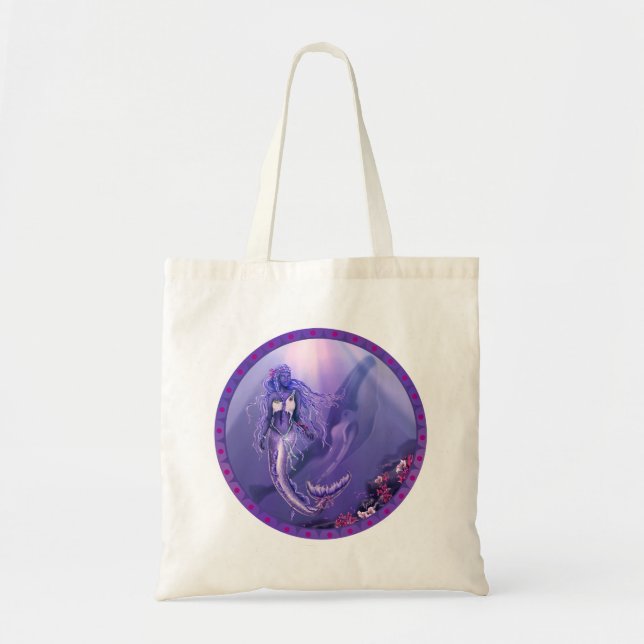 Purple Ocean Mermaid Tote Bag (Front)