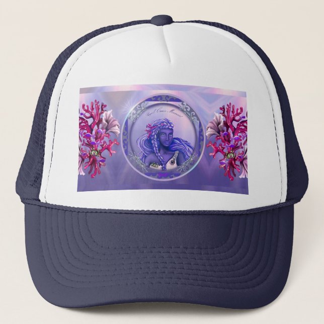 Purple Ocean Mermaid Trucker Hat (Front)