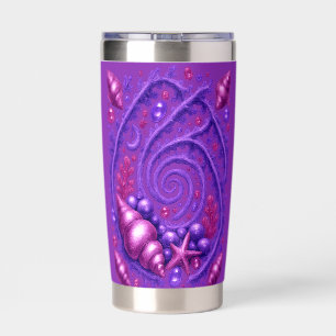 Purple Ocean Spiral Seashell Fantasy Art Mystica Insulated Tumbler