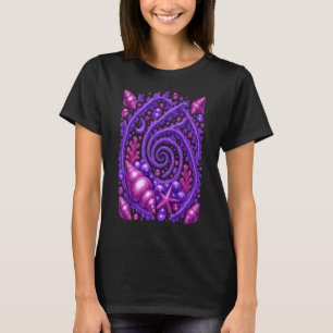 Purple Ocean Spiral Seashell Fantasy Art   Mystica T-Shirt