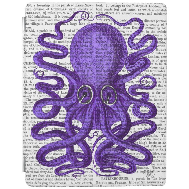 Purple Octopus iPad Air Cover (Front)