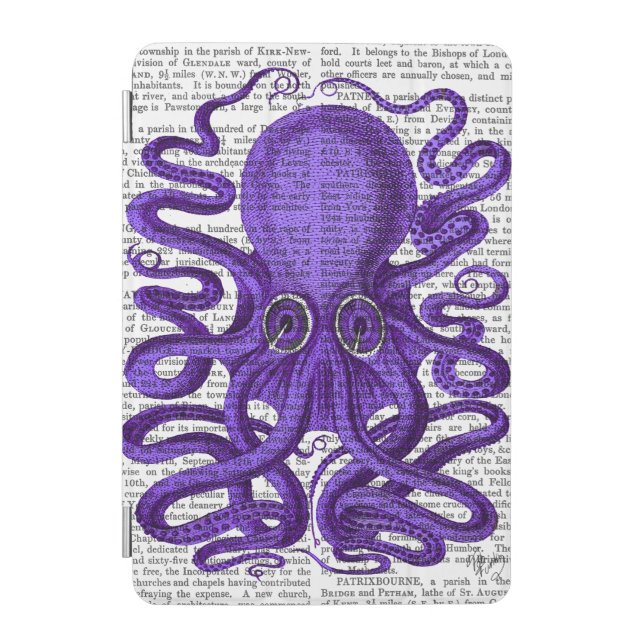 Purple Octopus iPad Mini Cover (Front)
