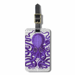 Purple Octopus Luggage Tag