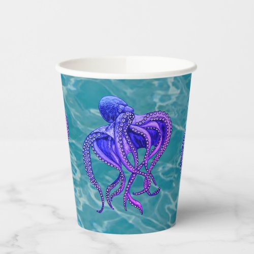 Purple octopus  paper cups
