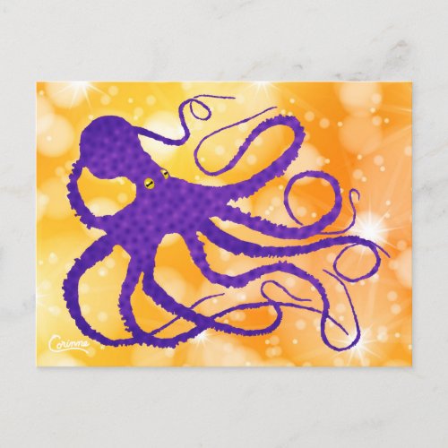 Purple Octopus _ Postcard
