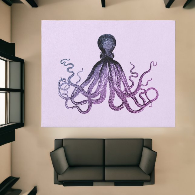 Purple Octopus Rug - Lilac Kraken Area Rug (Insitu (Indoor 1))