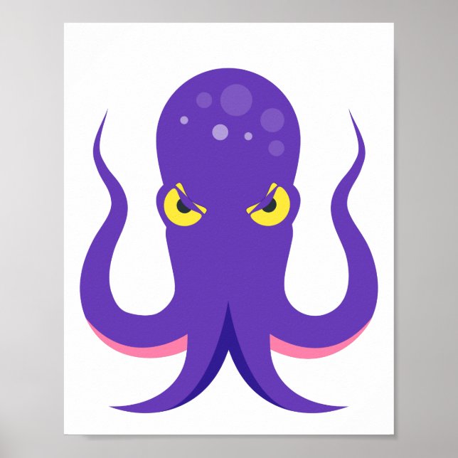 Purple Octopus Squid Poster (Front)