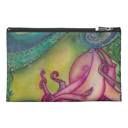 Purple Octopus Travel Accessory Bag (Front)