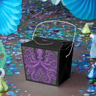 Purple Octopus Victorian Steampunk Kraken Favor Boxes