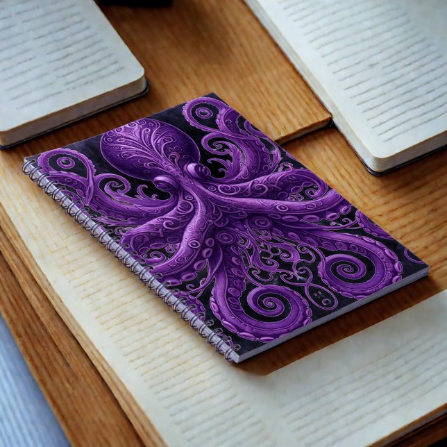 Purple Octopus Victorian Steampunk Kraken  Notebook (Creator Uploaded)
